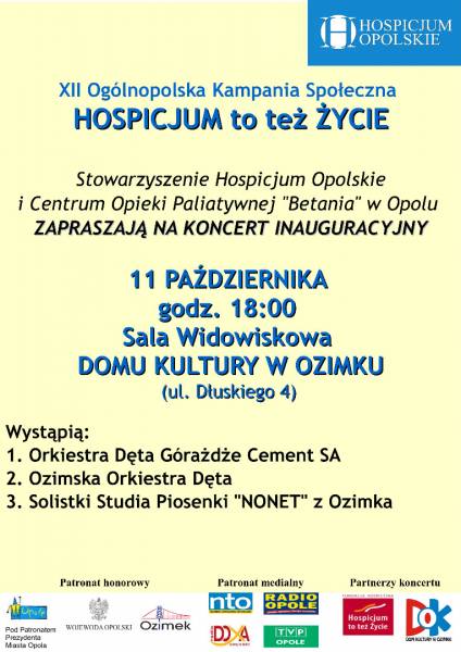 Hospicjum to też życie. Koncert Inauguracyjny